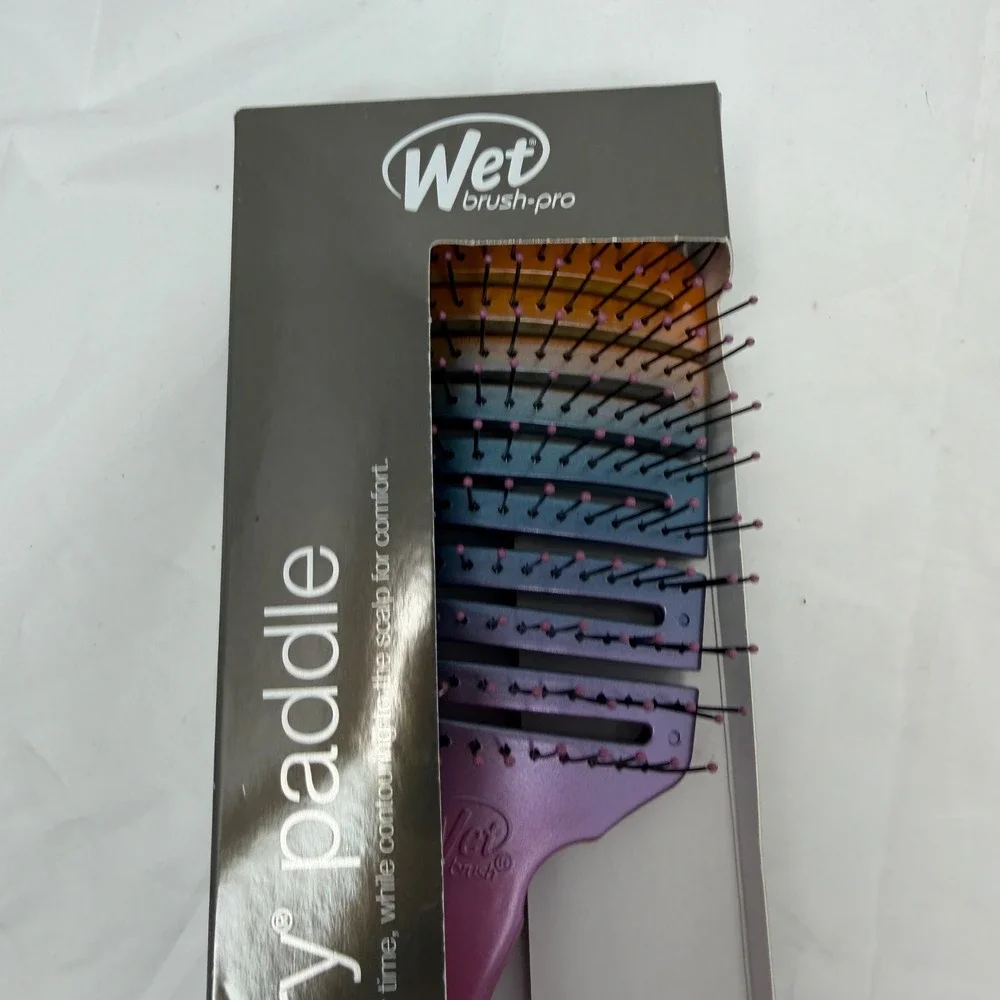 Wet Brush Pro Flex Dry Paddle Vented Hair Brush Ombre Purple Blue HeatFlex